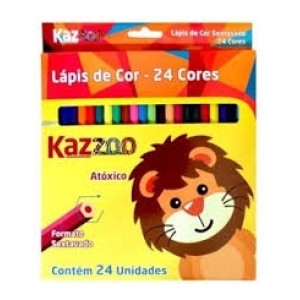 LAPIS DE COR SEXTAVADO 24 CORES KAZOO
