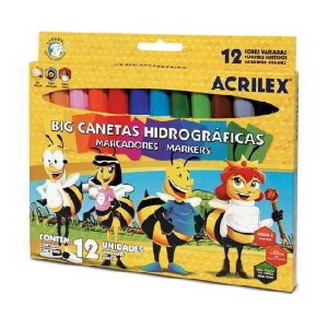 CANETINHA HIDROGRAFICA BIG 12 CORES CX