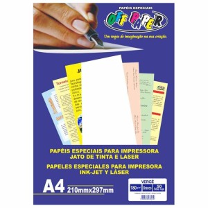 PAPEL VERGÊ 180G PC. 50FLS BRANCO