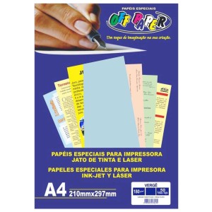 PAPEL VERGE A4 AZUL 180G C/50FL OFF PAPER