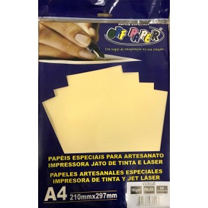 PAPEL VERGE 180G PALHA 50FL OFF PAPER