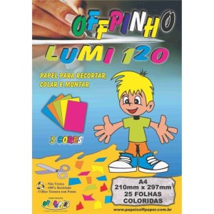 PAPEL LUMI 120G OFFPINHO 25FLS 5 CORES