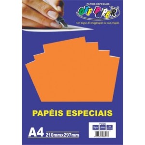 PAPEL PLUS 120G A4  20FL OFF PAPER LARANJA