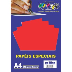 PAPEL COLOR PLUS 120G A4 20FLS OFF PAPER  VERMELHO
