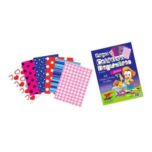 PAPEL CRIATIVO DUPLA FACE 6 CORES 24FL VMP