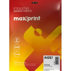 ETIQUETA ADESIVA COM 25FL MAXPRINT A4267 210 X 297MM