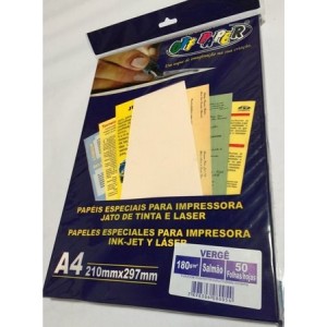 PAPEL VERGE 180G SALMAO COM 50FL OFF PAPER