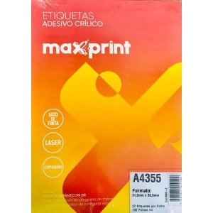 ETIQUETA ADES A4355 C/100FL 67,7 X 99,0MM  MAXPRINT