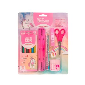KIT LAPIS DE COR 12 CORES UNICORNIO LEO LEO