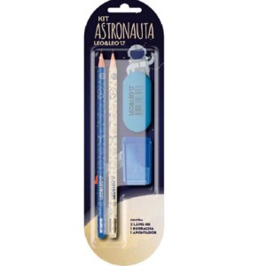 KIT LAPIS APONTADOR E BORRACHA LEO LEO ASTRONAUTA