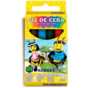 BIG GIZ DE CERA 06 CORES ACRILEX