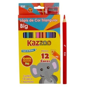 LAPIS DE COR BIG 12 CORES JUMBO KAZ