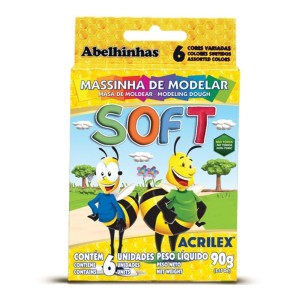 MASSA PARA MODELAR SOFT 6 CORES ACRILEX