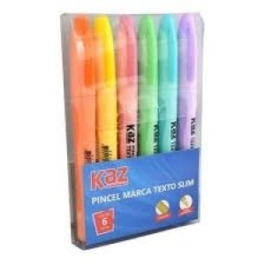 PINCEL MARCA TEXTO 6 CORES PASTEL