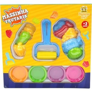 KIT MASSINHA PARA MODELAR COM ACESSORIOS  BANANA TOYS