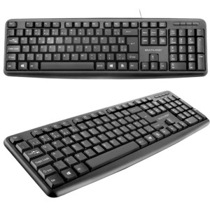 TECLADO MULTILASER PRETO USB SLIM TC065