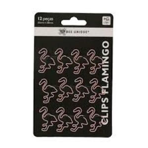 JOGO DE CLIPS FLAMINGO 12 PCS