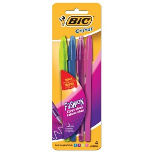 CANETA BIC FASHION COM 04 CORES 1.2MM